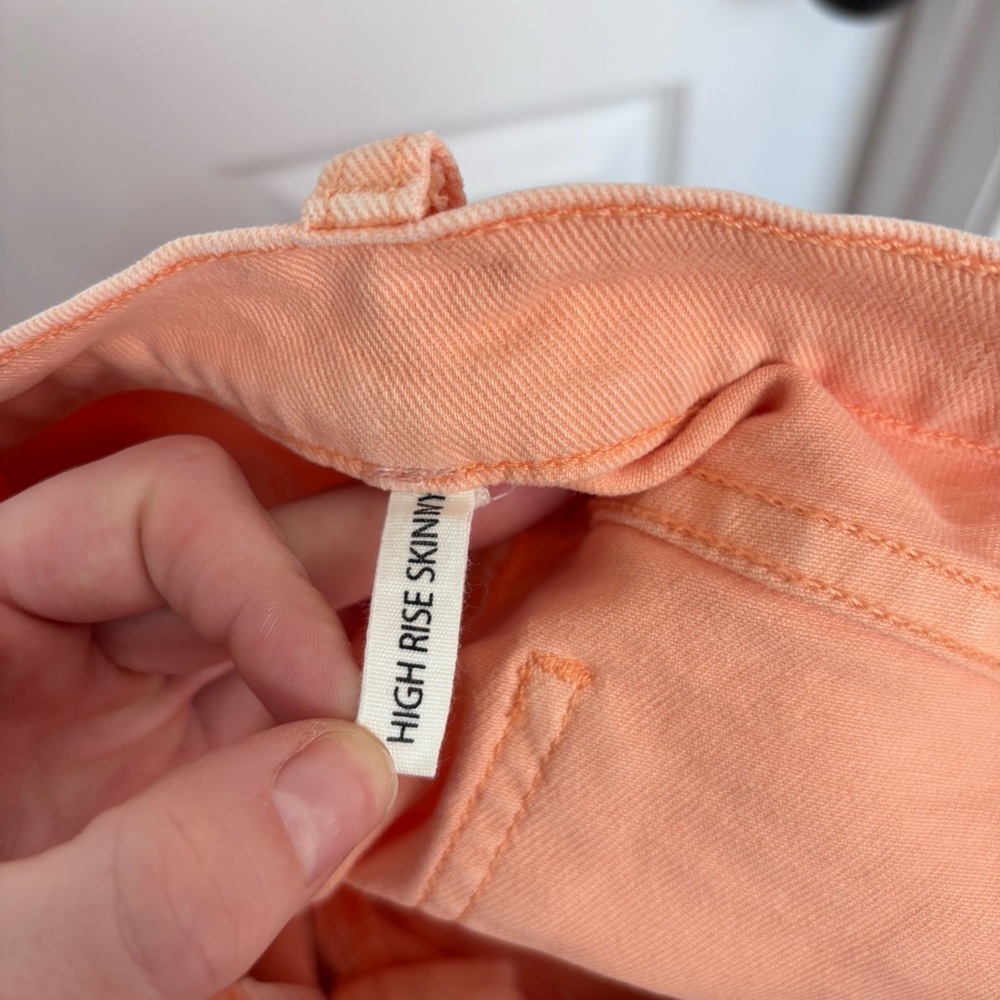 Peach High Rise Skinny Jeans | rag & bone Size 29 - Picture 6 of 12